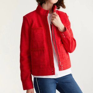 Tristan Stretch Jacket with Applied Pockets and Gold Buttons